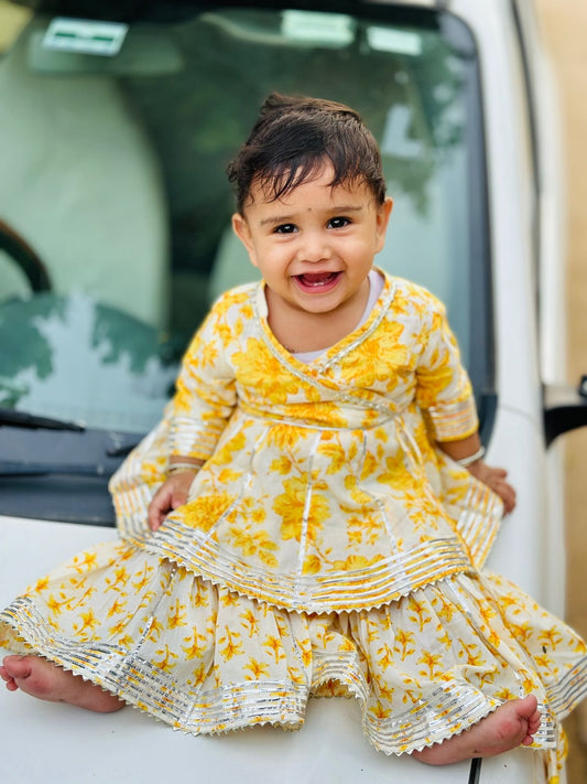 Yellow Sharara Set for Girls