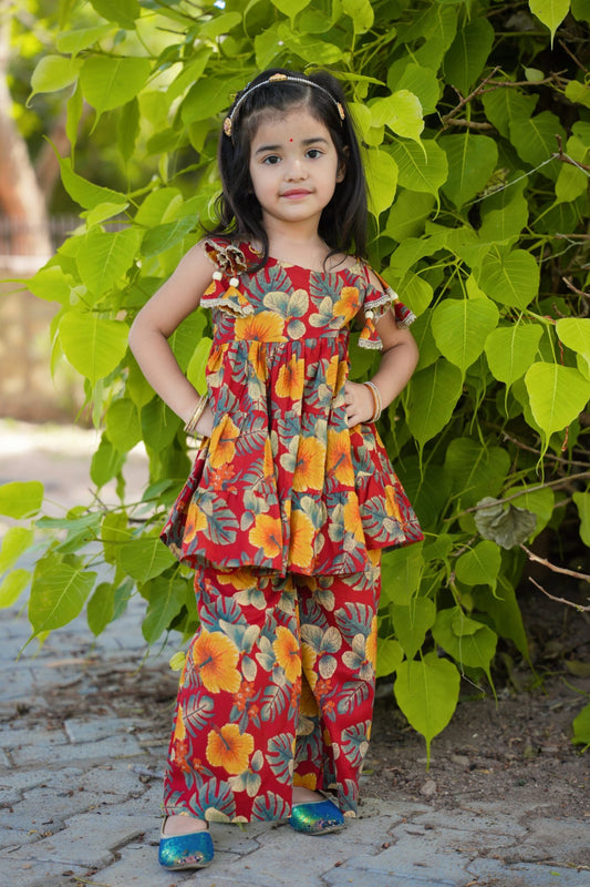 Floral Flare Indo-Western Set for Girls